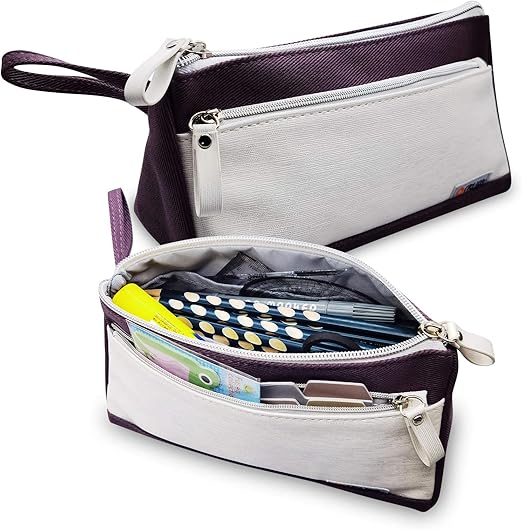 oritlife 大容量铅笔盒,带高级 pu   棉,*手持存储铅笔袋,中学院和